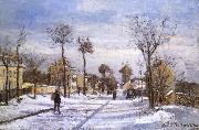 Camille Pissarro Lu Xian floating snow road oil painting artist
